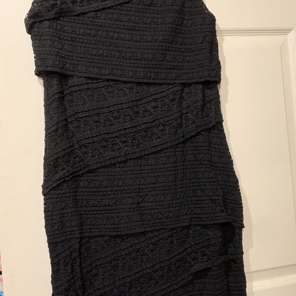 Temperance Black Sleeveless Sheath Dress Stretch Layered Lace Size XL - Picture 3 of 3